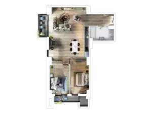 97.2 m² apartment layout