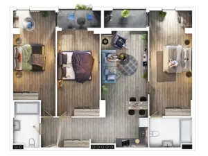 118.8 m² apartment layout