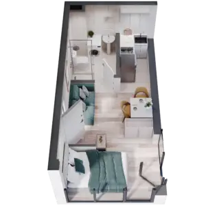 48.6 m² apartment layout
