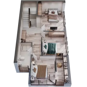 57 m² apartment layout