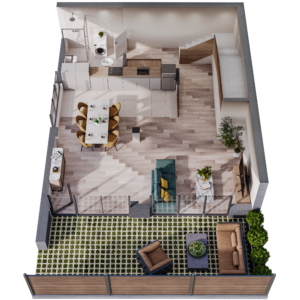 72 m² apartment layout