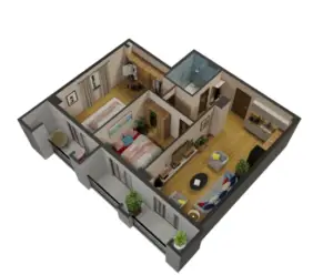 94.3 m² apartment layout