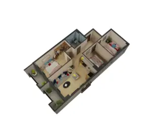 122.8 m² apartment layout