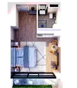 26.4 m² apartment layout