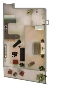 70.5 m² apartment layout